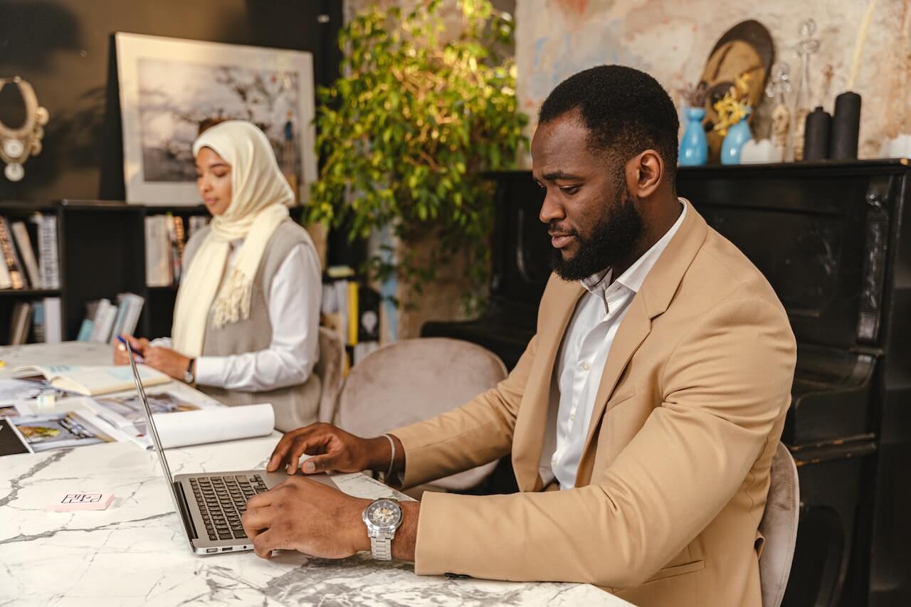 Company CEO working with a body double